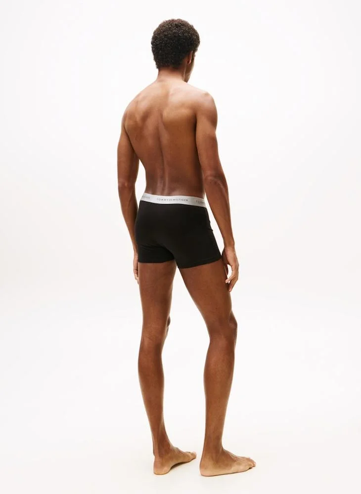 TOMMY HILFIGER  3-Pack Signature Logo Metallic Waistband Trunks for Men | Best Price UAE