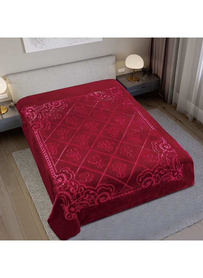 SMART HOME Luxury Double Winter Blanket - Soft, Silky Textured, 2-Ply Double Bed Blanket - Weight 4 kg - Size 200 x 230 cm - Heavy Blanket, Plaid Blanket, Thick 2-Ply Winter Blanket - Ideal for Sleeping and Winter Furnishings  - Image 1