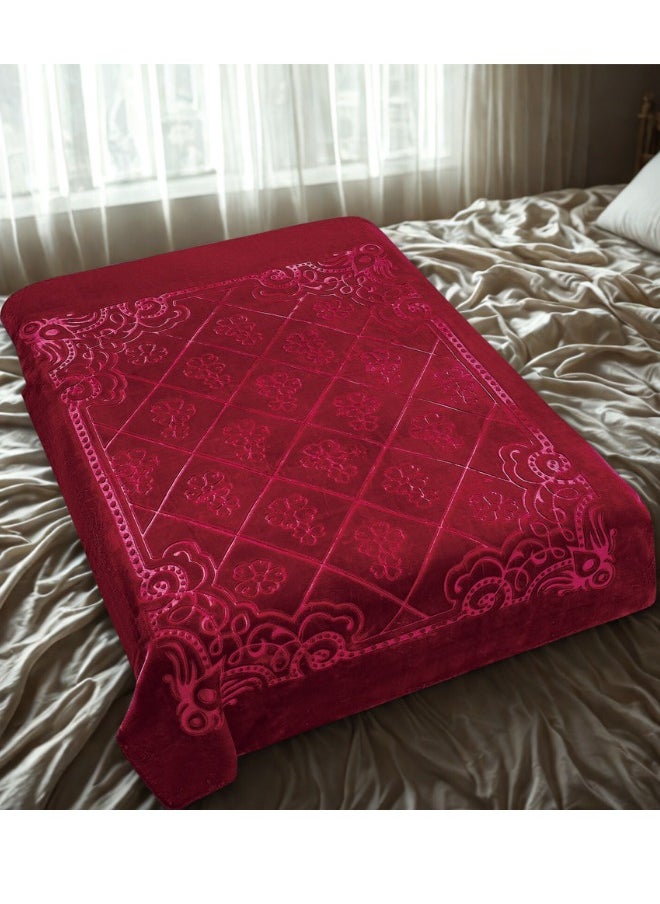 SMART HOME Luxury Double Winter Blanket - Soft, Silky Textured, 2-Ply Double Bed Blanket - Weight 4 kg - Size 200 x 230 cm - Heavy Blanket, Plaid Blanket, Thick 2-Ply Winter Blanket - Ideal for Sleeping and Winter Furnishings  - Image 3