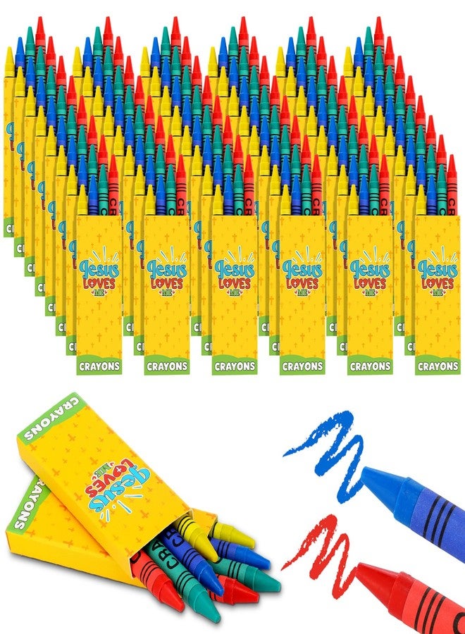 YooNotee 48 Packs Easter Jesus Loves Me Religious Crayon with 4 Fun Crayons Easter Pastel Crayons Ideal Coloring Art Basic Supplies for Church Sunday School Party Favor Daily Use Holiday Gifts - Image 1