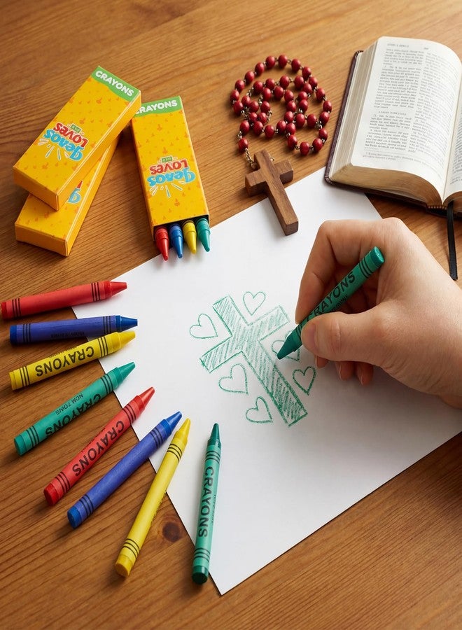 YooNotee 48 Packs Easter Jesus Loves Me Religious Crayon with 4 Fun Crayons Easter Pastel Crayons Ideal Coloring Art Basic Supplies for Church Sunday School Party Favor Daily Use Holiday Gifts - Image 4