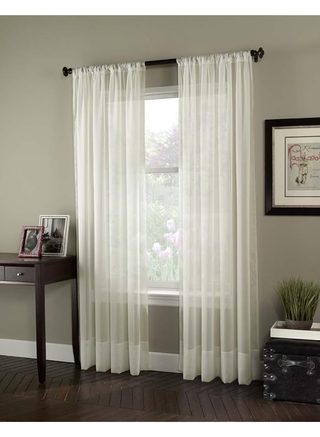 erorex Soho Voile Sheer Curtain Panel 59 By 120 Inch Oyster 1Q80400Coy