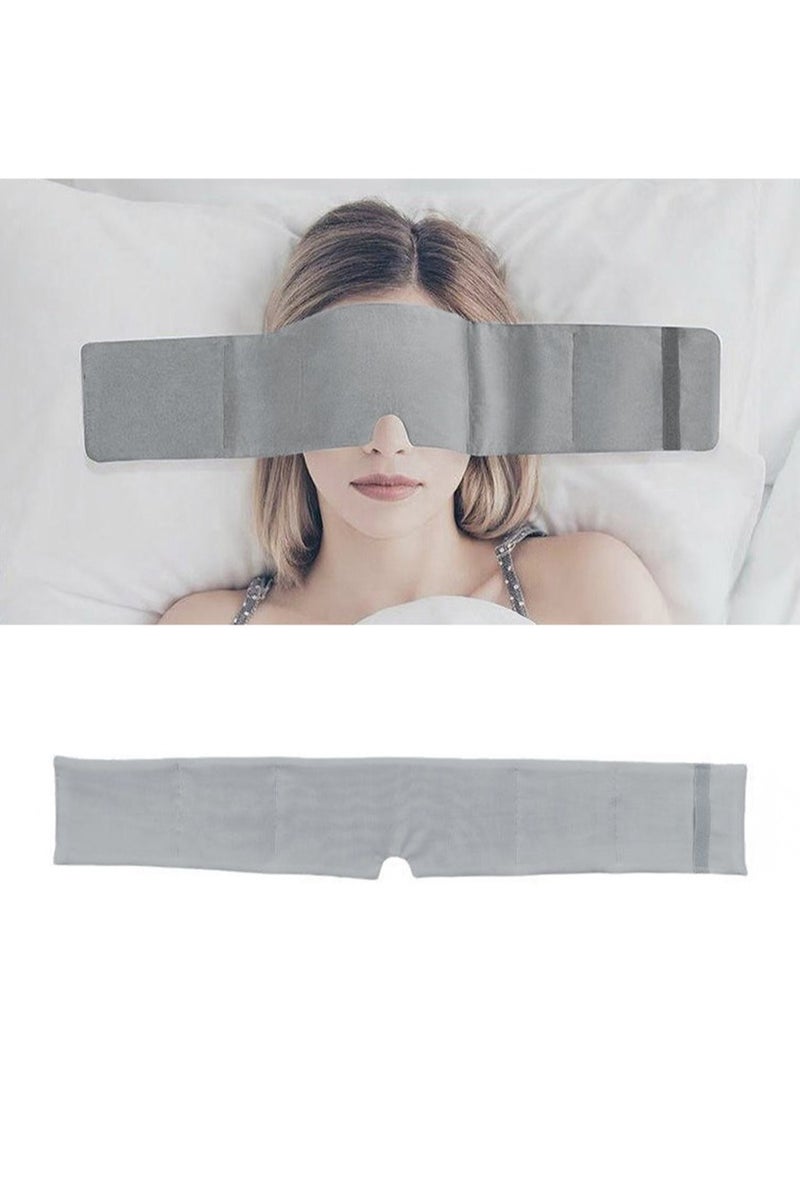 هالونهي قناع عين مرجح، 250 جرام من الخرز المرجح لتوزيع الوزن بالتساوي، قابل للغسل، يحجب الضوء، قناع نوم الجاذبية، قناع عين ناعم ولطيف للضغط، قناع ليلي، مناسب للتأمل أثناء النوم الجانبي (رمادي فاتح) - Image 1