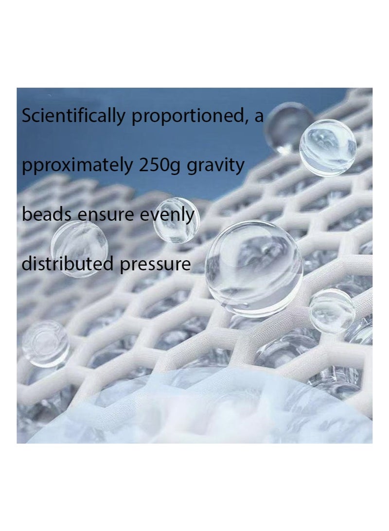 هالونهي قناع عين مرجح، 250 جرام من الخرز المرجح لتوزيع الوزن بالتساوي، قابل للغسل، يحجب الضوء، قناع نوم الجاذبية، قناع عين ناعم ولطيف للضغط، قناع ليلي، مناسب للتأمل أثناء النوم الجانبي (رمادي فاتح) - Image 5
