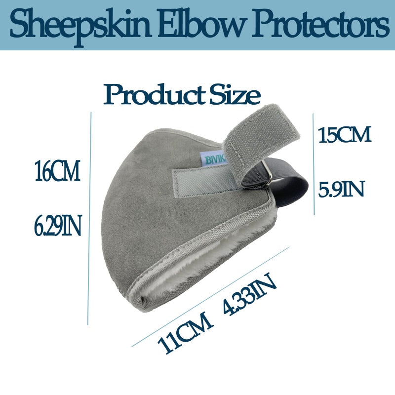 BIVIKEY 1 Pcs Plush Elbow Pressure Sores Protector Arm Pads Adjustable Suitable for Office Home Elderly Care and Medical Institutions Unisex Grey - Image 4