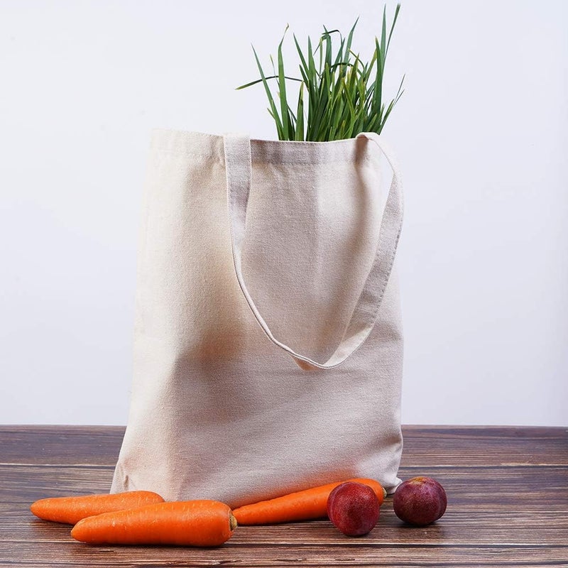 CVNDKN Canvas Tote Bags - 2 Pcs Multi-Purpose Reusable Bags - Perfect for Grocery, Shoppping & DIY Gifts - Image 3
