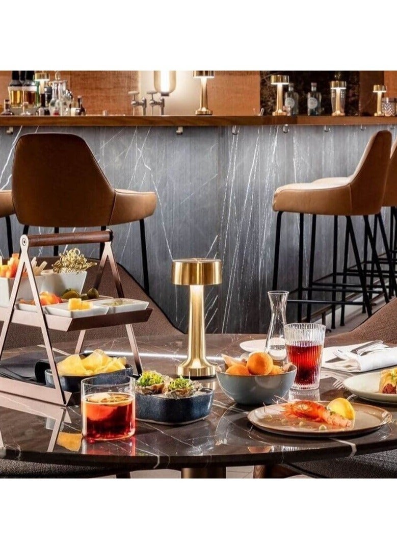 ELTRAZONE Table Lamp,Modern Rechargeable Cordless Touch Sensor LED Desk lamp 3 Ways Dimming,with USB Cord for Bar Restaurant Bedroom Bedside Nightstand Lighting (GOLD) - Image 3