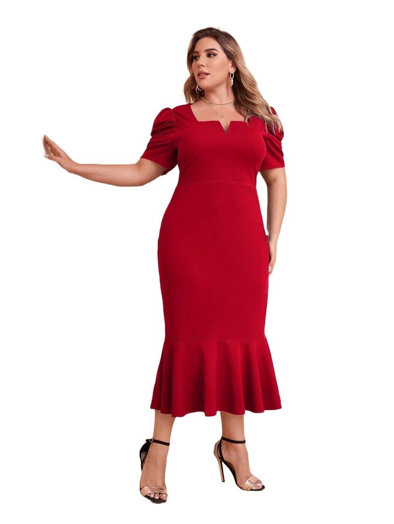 Florely Women's Western Dress (Large, Red) - Image 3