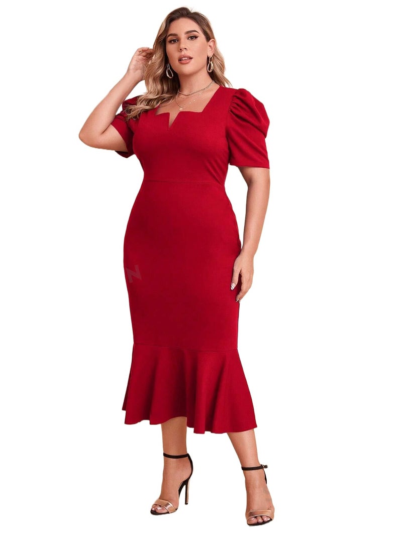 Florely Women's Western Dress (Large, Red) - Image 4
