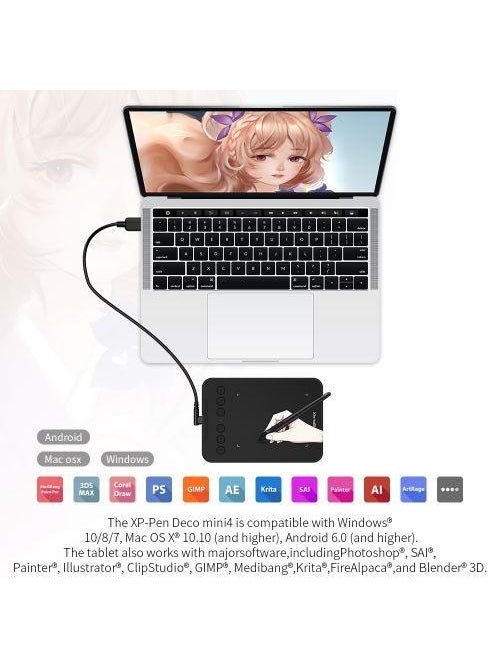 XP-PEN تابلت رسومات متوافق مع أندرويد وويندوز ديكو ميني 4  - Image 3