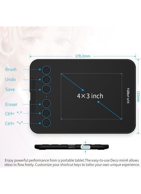 XP-PEN تابلت رسومات متوافق مع أندرويد وويندوز ديكو ميني 4  - Image 2