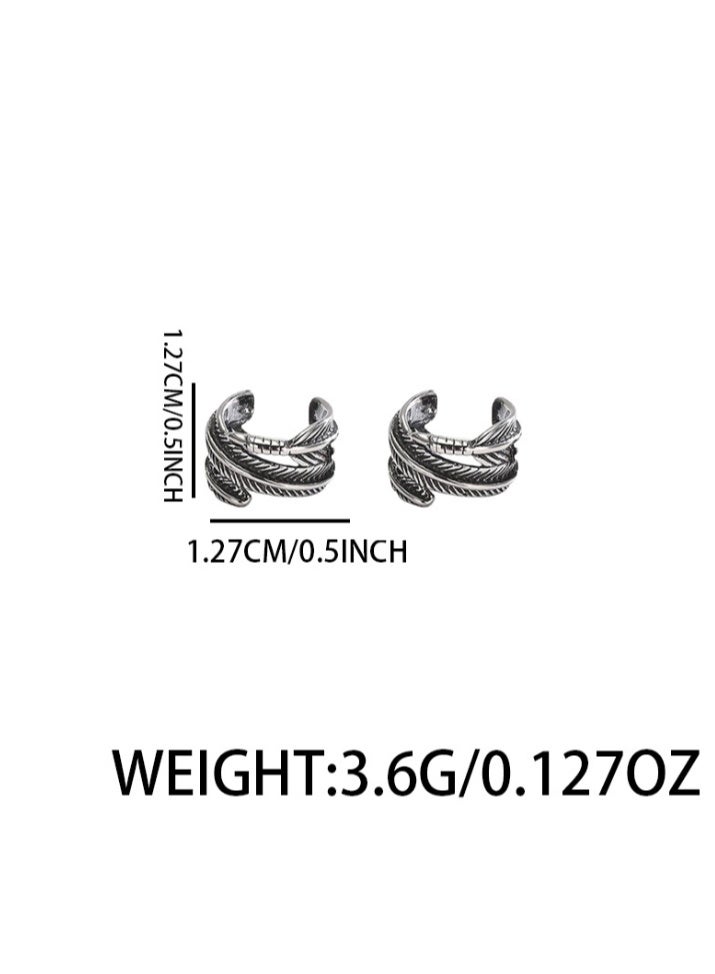 مشبك أذن رجالي، زوج واحد من الأقراط الدائرية المفصلة، ​​أقراط دائرية مرصعة بمشبك، مجوهرات أذن معدنية غير مثقوبة، أقراط بمشبك - Image 4