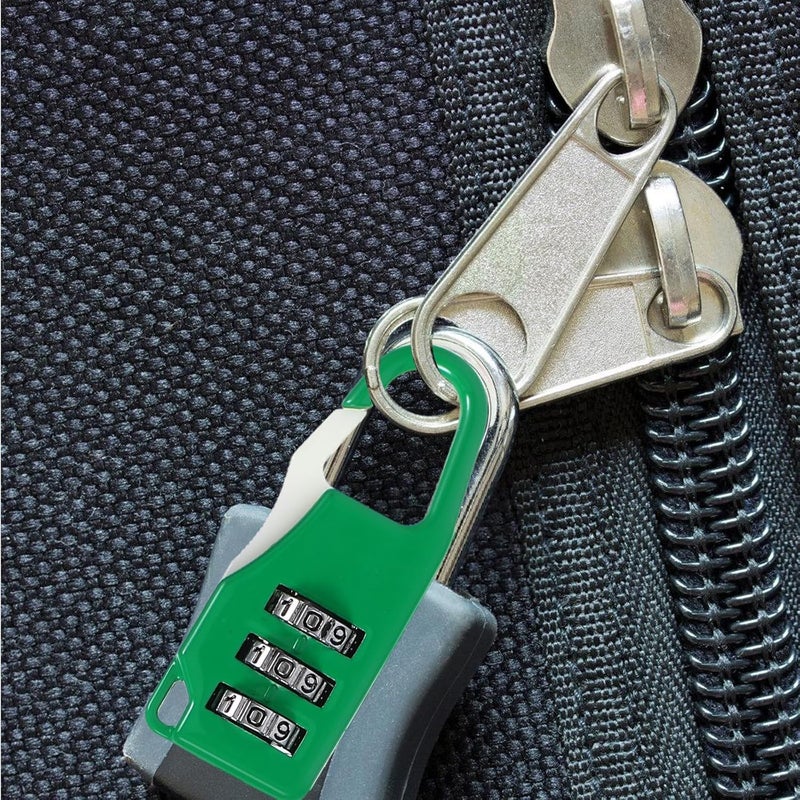 6pcs Zinc Alloy 3-Digit Combination Luggage Padlocks with Password Reset for Travel Suitcases Backpacks Gym Lockers – Black, Silver, Red, Blue, Green - Image 3
