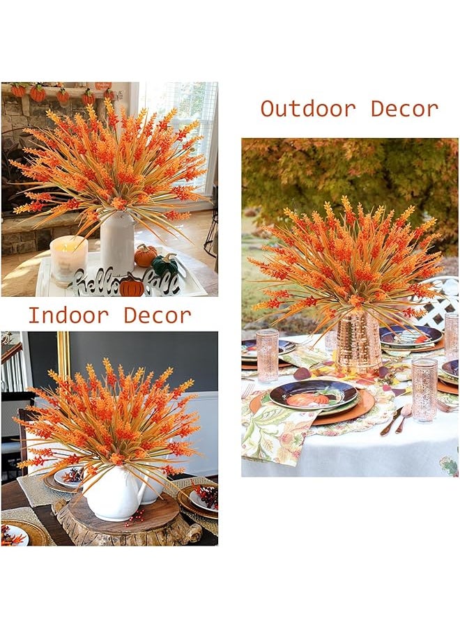 erorex 12 Bundles Artificial Flowers Uv Resistant Lavender Fake Flowers Artificial Fall Flowers For Outdoors Suitable For Home Porch Window Decoration Orange  - Image 4