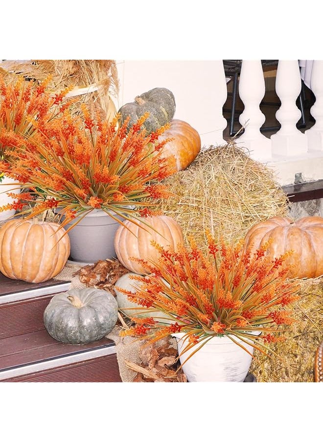erorex 12 Bundles Artificial Flowers Uv Resistant Lavender Fake Flowers Artificial Fall Flowers For Outdoors Suitable For Home Porch Window Decoration Orange  - Image 2