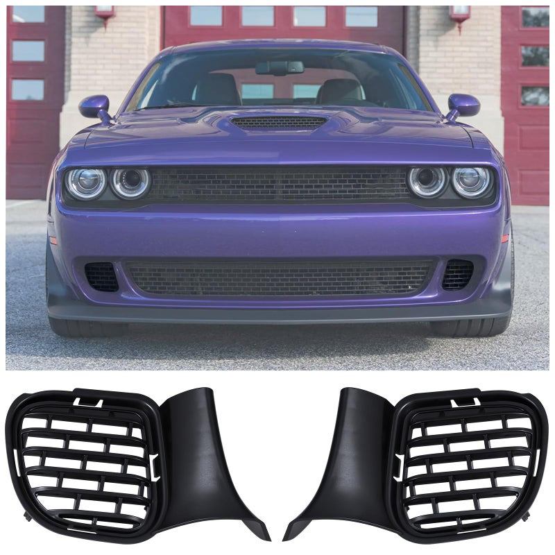 Generic WildWell Front Bumper Lower Grill For Dodge Challenger 2015-2022 Air Intake Cover Grill Accessories Without Fog Light Holes  - Image 1