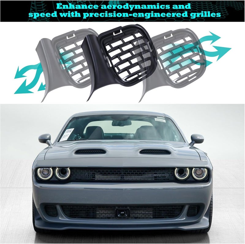 WildWell Front Bumper Lower Grill for Dodge Challenger 2015-2022 - Image 2