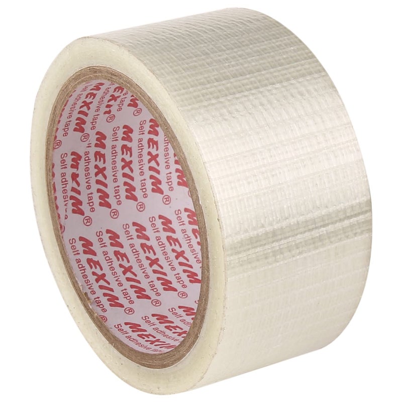 Mexim Cross Filament Tape, Heavy Duty Transparent, High Tensile Strength, Reinforced Strapping Tape | Strong Adhesive Tapes for Quick Repairs (48 mm x 50 meters) (Pack of 1) - Image 1
