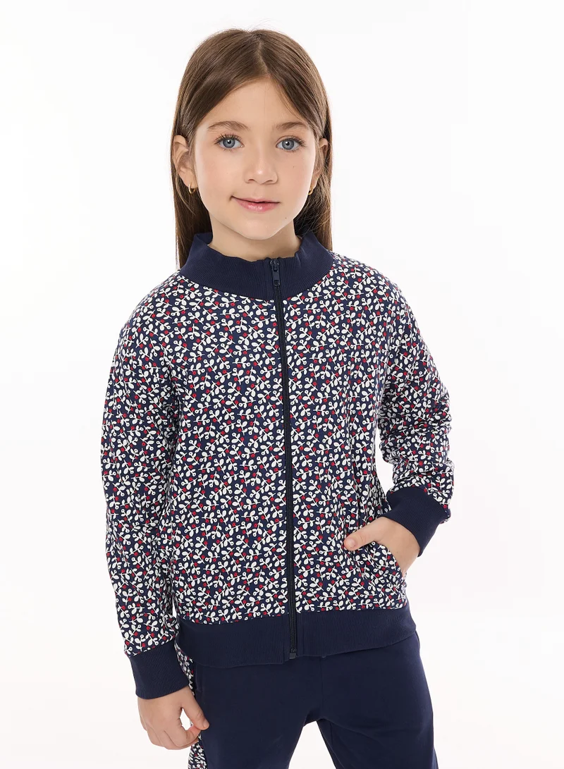 victor and jane 3 Piece Set - Glitter Top With Printed Jacket And Matching Jogger