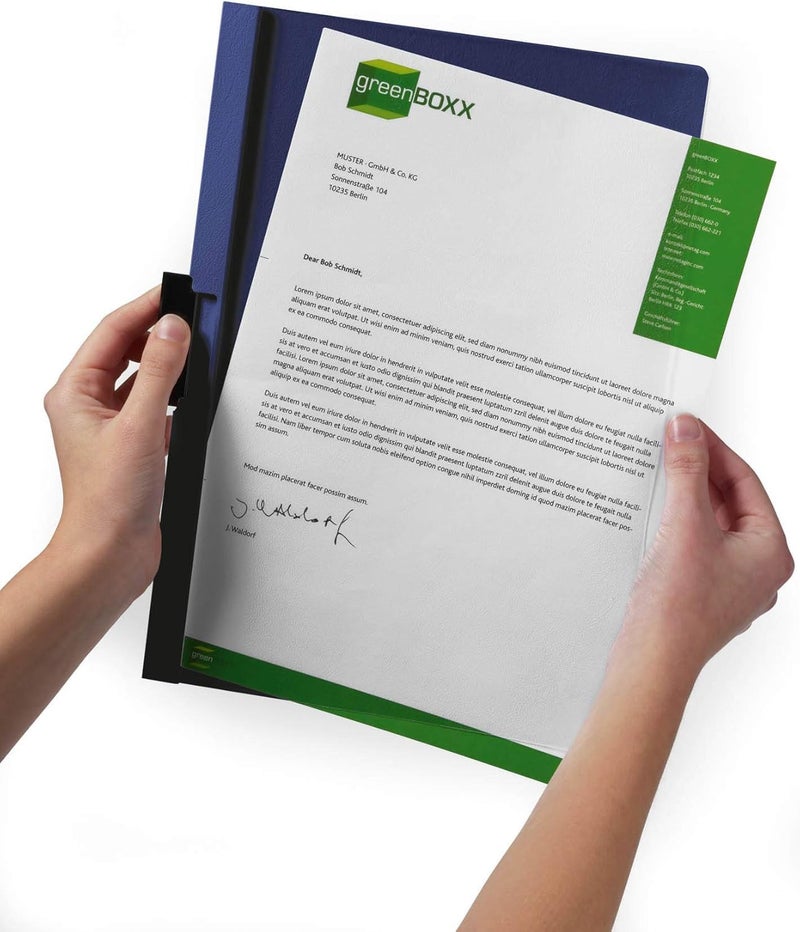 Durable DURACLIP 30 A4 Clip Folder - Holds Up to 30 Sheets of A4 Paper - Strong Metal Sprung Clip - Pack of 25 Black Colour Folders for Organising Documents - Image 4