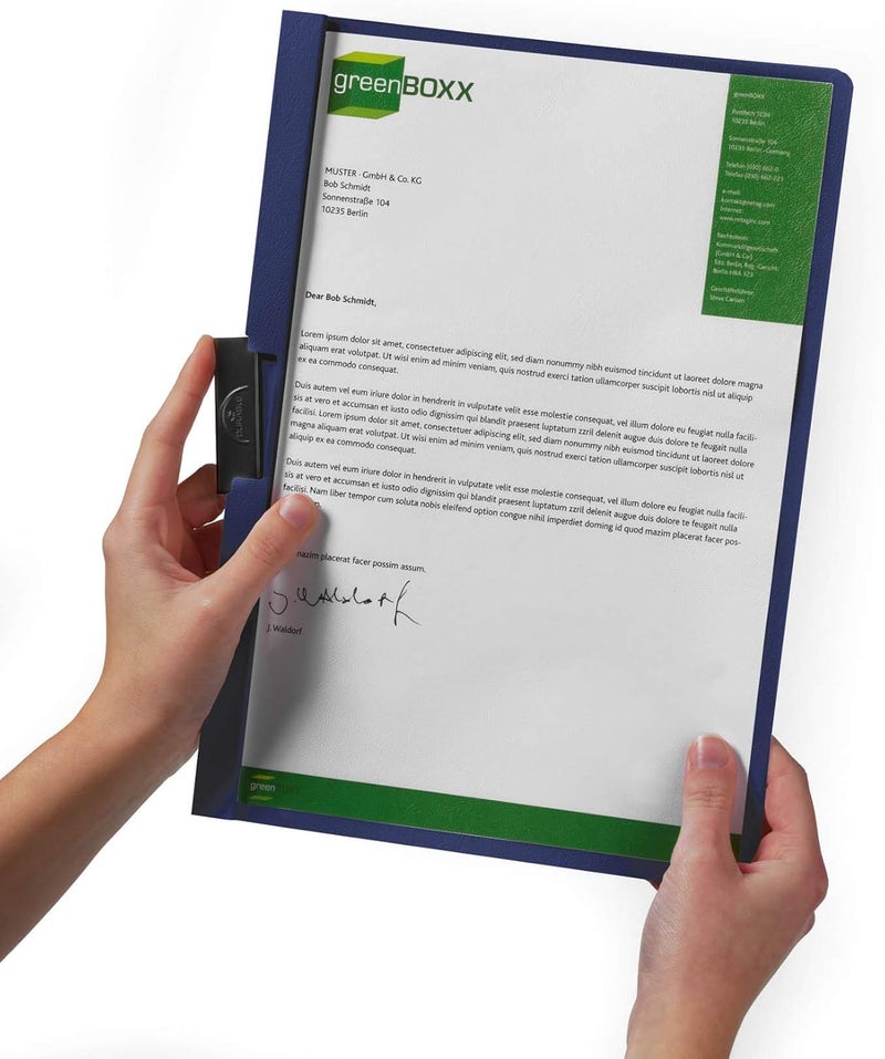 Durable DURACLIP 30 A4 Clip Folder - Holds Up to 30 Sheets of A4 Paper - Strong Metal Sprung Clip - Pack of 25 Black Colour Folders for Organising Documents - Image 2