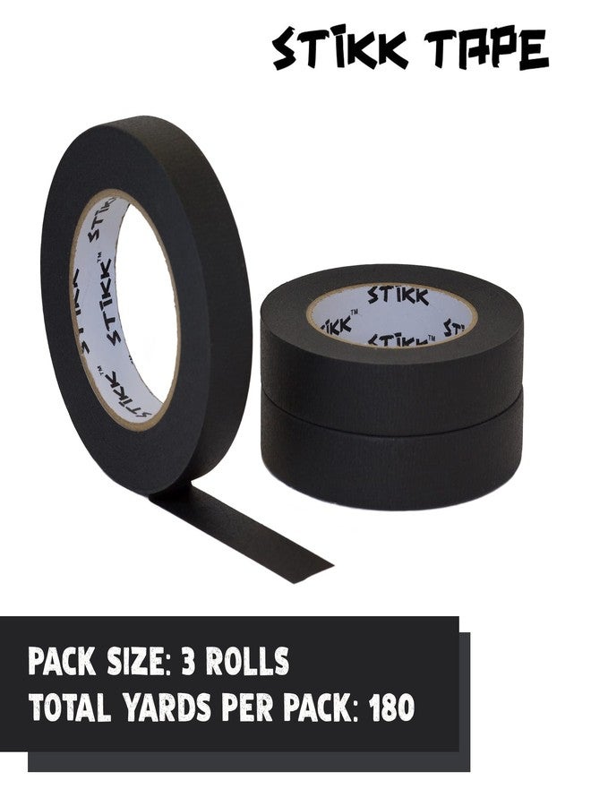 STIKK Painters Tape - 3pk Black Painter Tape - 1 inch x 60 Yards - Paint Tape for Painting, Edges, Trim, Ceilings - Masking Tape for DIY Paint Projects - Residue-Free Painting Tape - Image 3