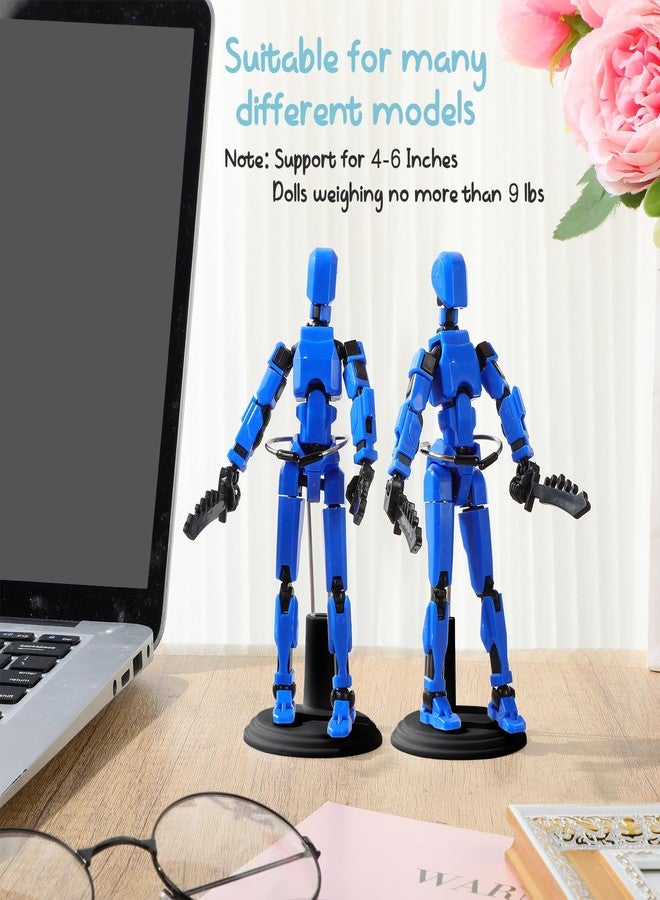 Yaocom 24 Pcs Doll Stand Adjustable Action Figure Display Holder Support for 4-6 Inches Dolls, Creative Storage Stand for Home Shop Birthday Party Favor for Male Female(Black) - Image 5