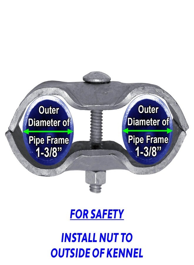 Jake Sales Chain Link Fence PANEL CLAMPS ~ KENNEL CLAMPS: (8 Set) for 1-3/8inches chain link fence pipe panel frames. For Dog kennels/dog runs, or temporary chain link fence. Saddle clamps. - Image 5
