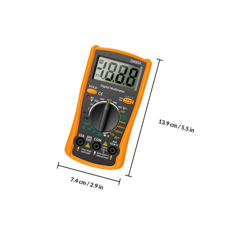 Compact ABS Shell Portable Digital Multimeter Auto Detection High Precision Voltage Tester - Image 3