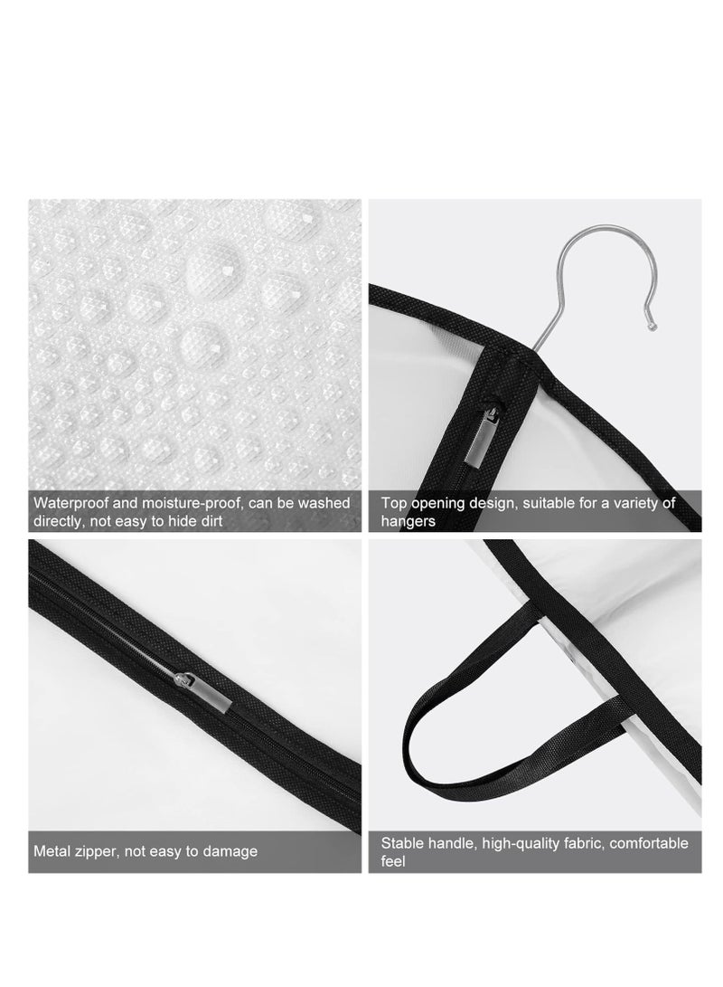 Garment Bag 2 Pcs Garment Cover Bag Dustproof Clothes Cover Bags Wedding Dress Bag Cover Foldable Clothe Storage Bag Protector for Closet Storage Suit,Robe,Long Dress(60*180CM-White)  - Image 4