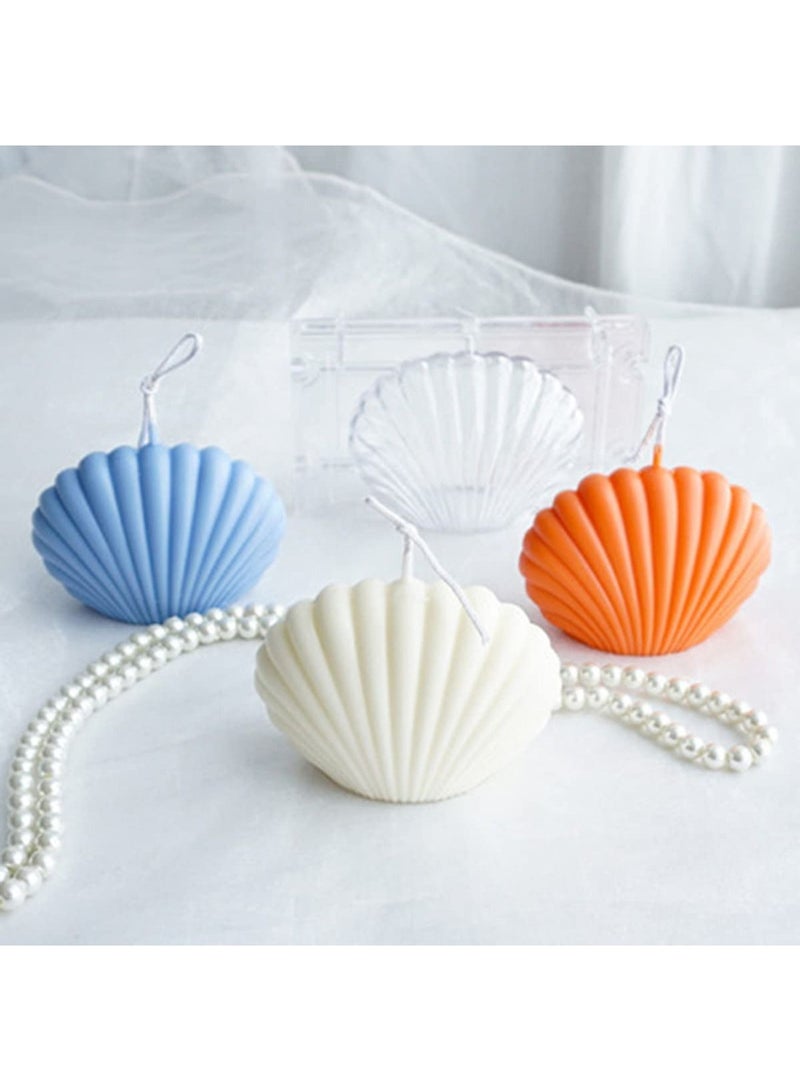 Captaintech Handmade DIY Candle Mold, Seashell Shell Durable Plastic Scallop Mold with 3 Rubber Bands Silicone Mould for Art Craft Making Candles Beach Wedding - Image 5