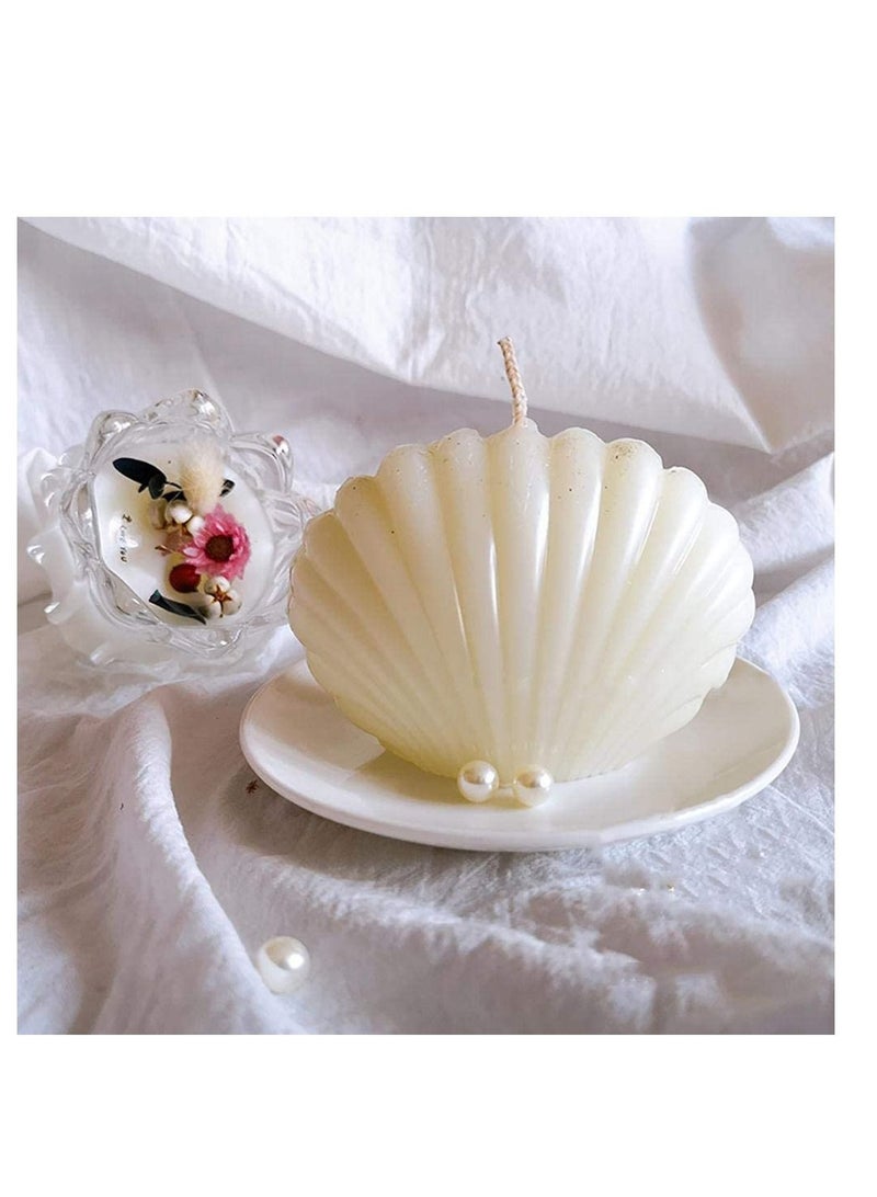 Captaintech Handmade DIY Candle Mold, Seashell Shell Durable Plastic Scallop Mold with 3 Rubber Bands Silicone Mould for Art Craft Making Candles Beach Wedding - Image 3