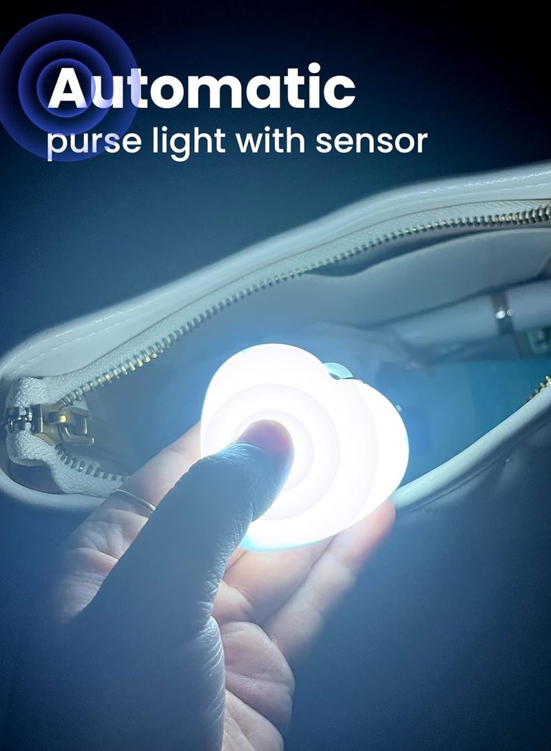 Purse Light, Handbag Light for Purse Accessories Must Haves, Heart Shaped Purse Lamp with Automatic Sensor, Best Gifts for Women, Girls, Friends  - Image 3
