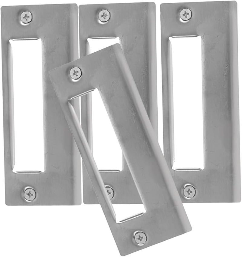 Veemoon 4pcs Stainless Steel Door Strike Plate Heavy Duty Reinforcement for Deadbolt - Image 1