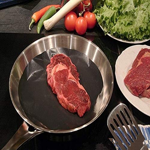 YOSOO 10PCS Round Non-stick Pan Mat, Reusable Multifunctional Heat-resistant Frying Pan Grill Mat Grill Liner for Kitchen Cooking - Image 5