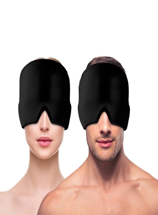 Careflection || Migraine and Headache Relief Hat,Cold Therapy Migraine Cap, Flexible Gel Hot Cold Compress Head Ice Pack Puffy Eyes, Tension, Headaches, Sinus & Stress Relief (Black) - Image 1