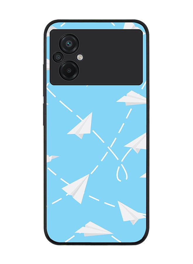 Stylizedd Rugged Black edge case for Xiaomi Poco M5 Slim fit Soft Case Flexible Rubber Edges Anti Drop TPU Gel Thin Cover - Paper Planes - Image 1