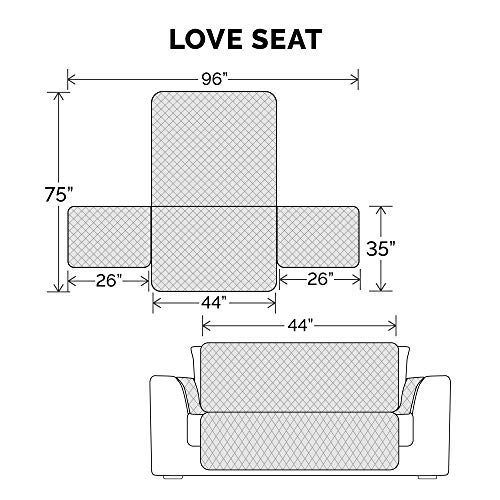 Furhaven Water-Resistant & Reversible Loveseat Cover Protector for Dogs, Cats, & Children - Two-Tone Pinsonic Quilted Living Room Furniture Cover - Gray/Mist, Loveseat - Image 3