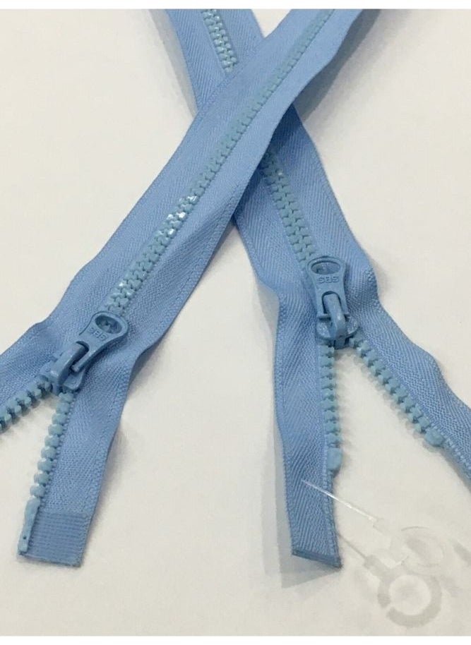 Karan Tuhafiye Karan Haberdashery Coat Zipper Double Sided 80 cm Blue Bone Tooth 1123  - Image 2