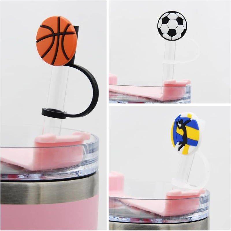 Meitesti Straw Cover Cap for Stanley Cup,Straw Topper Compatible for 30&40 Oz Tumbler with Handle,10mm 0.7in Dust-Proof Reusable Straw Tips Lids,Straw Tip Covers for Christmas Gifts, MT-20231207-21 - Image 2