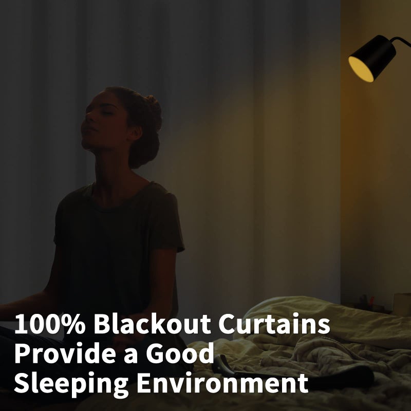 BGment Off White Blackout Curtains 54 Inch Length for Bedroom 2 Panels Set  Linen Textured Thermal Insulation Soundproof Window Curtain Drapes with Grommet  52 Inch Wide Each Panel - Image 3