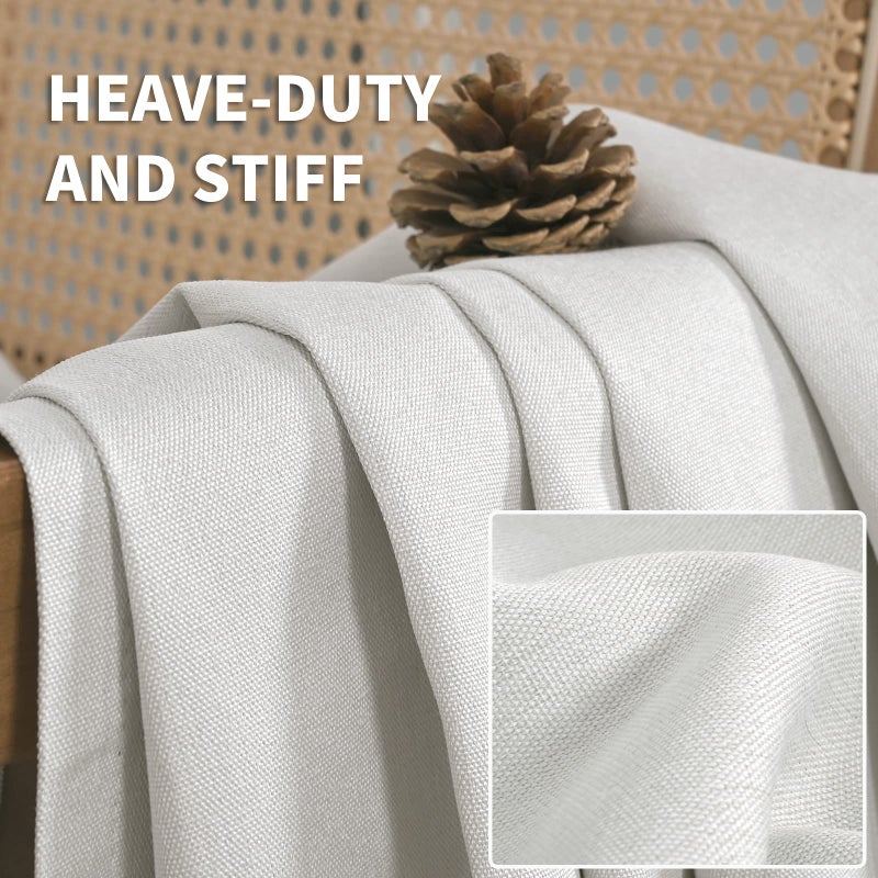 BGment Off White Blackout Curtains 54 Inch Length for Bedroom 2 Panels Set  Linen Textured Thermal Insulation Soundproof Window Curtain Drapes with Grommet  52 Inch Wide Each Panel - Image 2