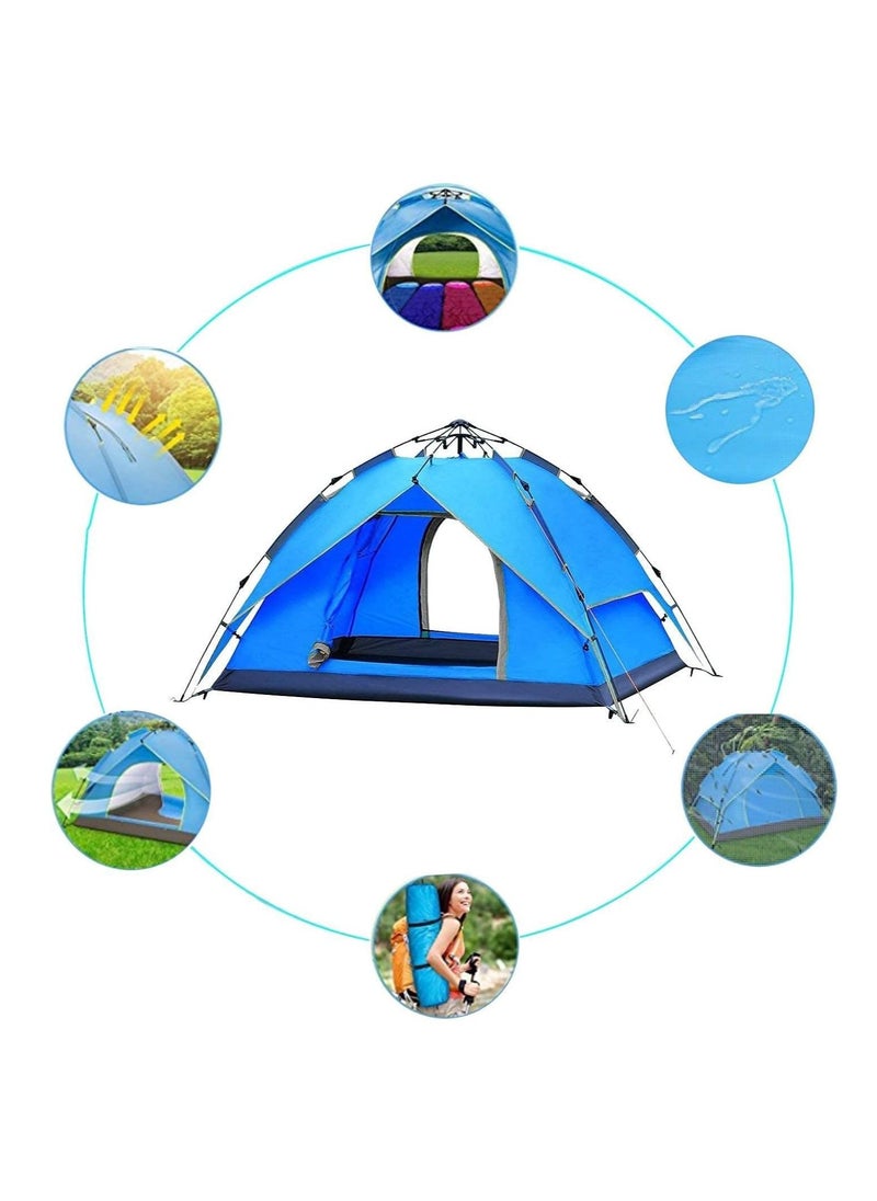 BLOOMING TIME Kids Children Pop Up Play Tent Boy Girl Princess Castle Outdoor House Tent Portable - Blue  - Image 4
