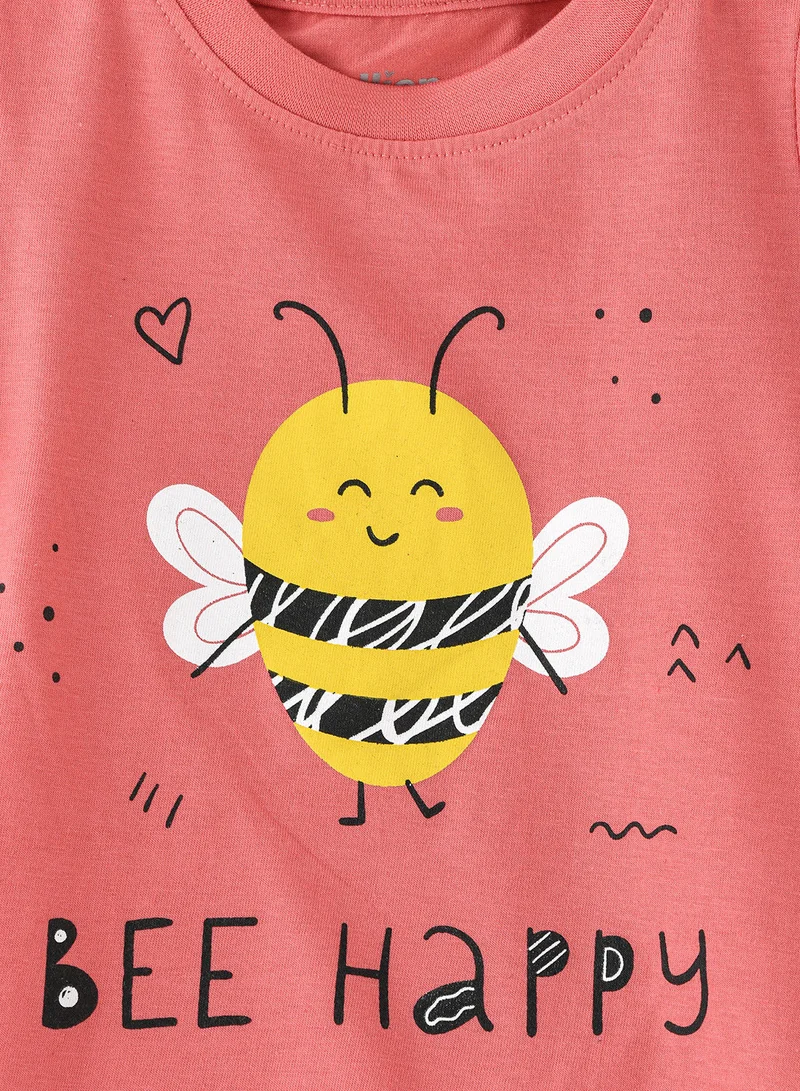 Jelliene Basic round neck graphic t-shirt