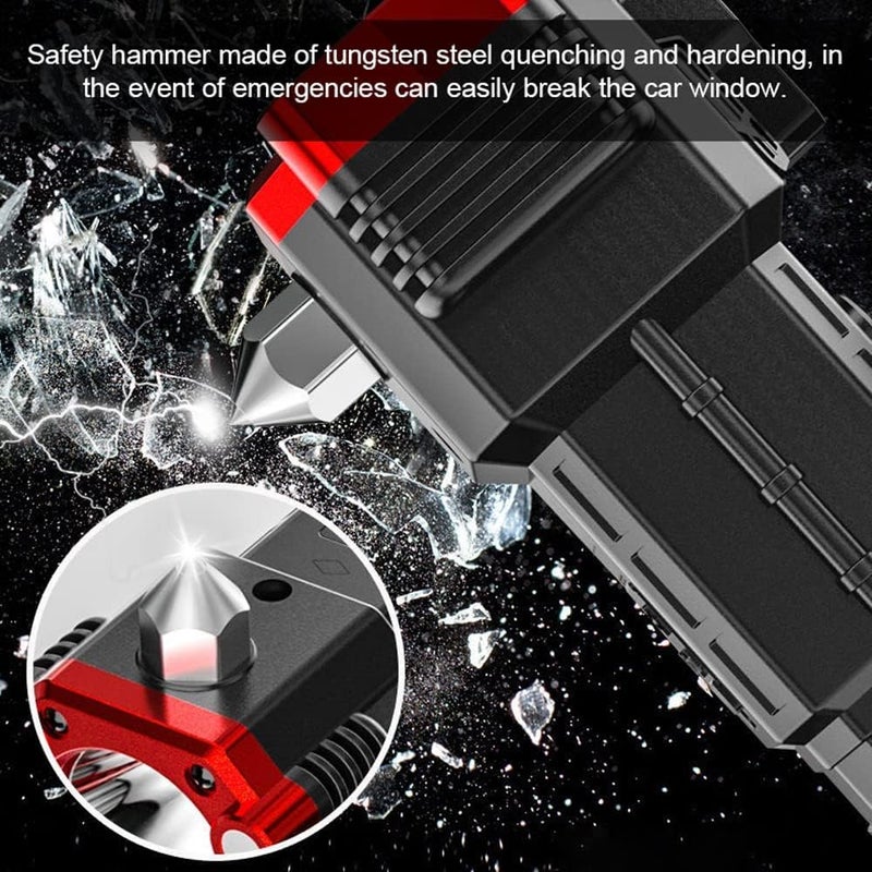 HETVIN HETVIN Portable Rechargeable Torch LED Flashlight Long Distance Beam Range with Power Bank Hammer and Strong Magnets Window Glass Seat Belt Cutter 4 Modes for Car Camping Hiking Outdoor  - Image 3