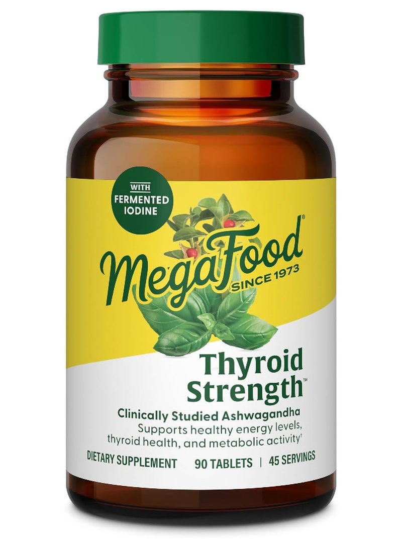 MegaFood قوة الغدة الدرقية - أشواغاندا المدروسة سريرياً، تدعم مستويات الطاقة الصحية، صحة الغدة الدرقية والنشاط الأيضي - 90 قرص (45 حصة) - Image 1