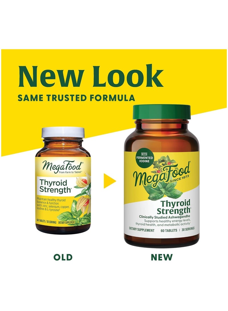MegaFood قوة الغدة الدرقية - أشواغاندا المدروسة سريرياً، تدعم مستويات الطاقة الصحية، صحة الغدة الدرقية والنشاط الأيضي - 90 قرص (45 حصة) - Image 3