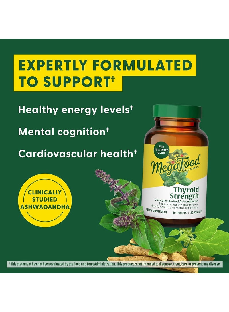 MegaFood قوة الغدة الدرقية - أشواغاندا المدروسة سريرياً، تدعم مستويات الطاقة الصحية، صحة الغدة الدرقية والنشاط الأيضي - 90 قرص (45 حصة) - Image 5