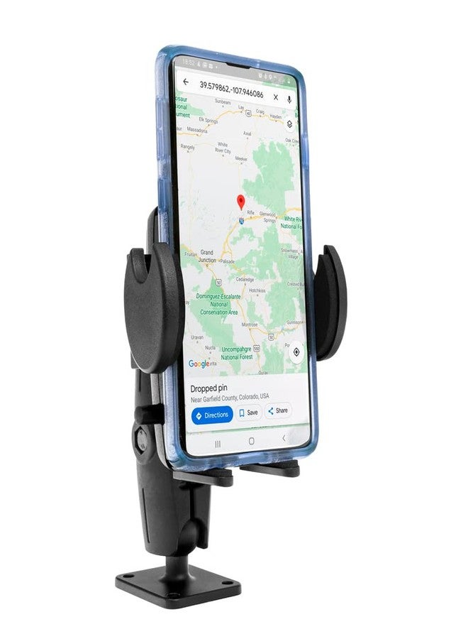 ARKON Mounts Drill-Base Mega Grip Phone Mount | Universal Phone Fit | 360° Adjustable Angle | Flat Surface AMPS Mounting | Compatible with iPhone, Galaxy, Note, Pixel, and More | SM4RM2XMAMPS - Image 2