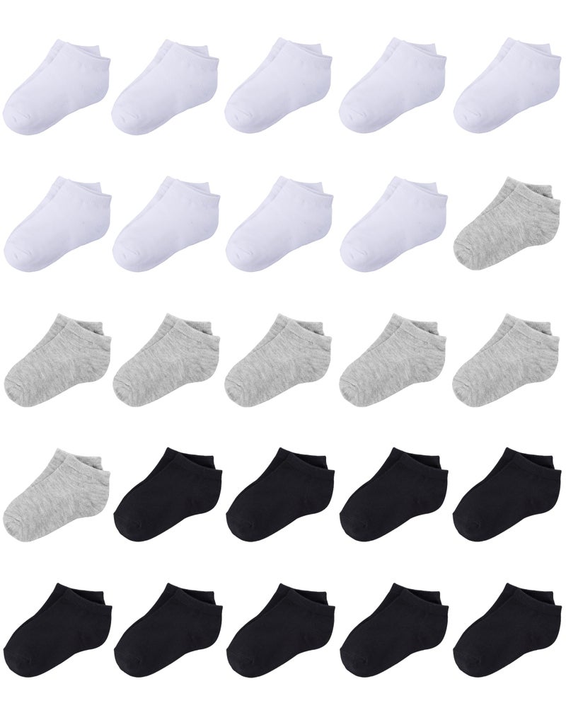 Duufin 25 Pairs Toddler Socks Low Cut Ankle Socks Kids Half Cushion Low Rise Sock for Toddler Boys Girls, 2-4T - Image 1